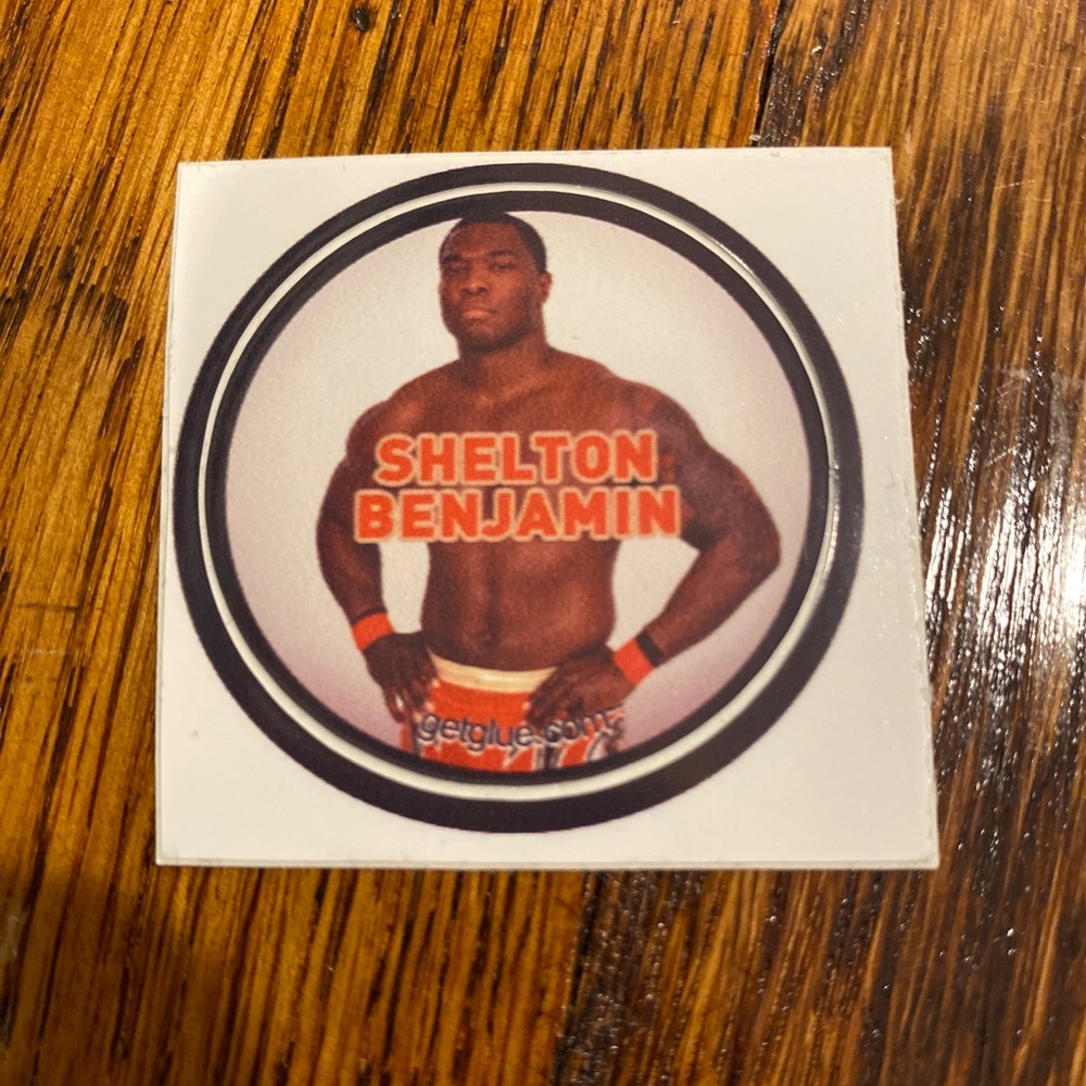 Rare WWE Sticker - Shelton Benjamin get glue getglue stickers wrestling